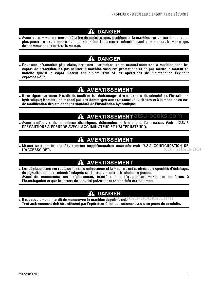 Komatsu ck30-1ita Manuel d'utilisation couverture Page 5 Komatsu ck30-1ita Manuel d'utilisation couverture Page 5