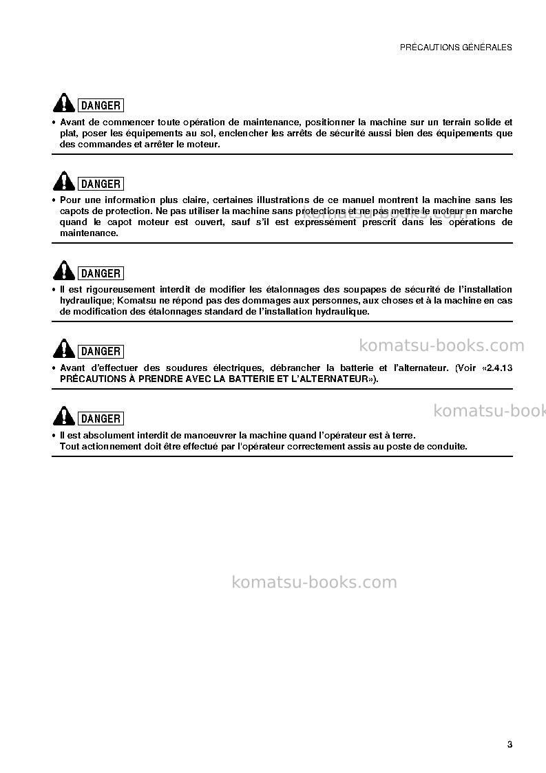 Komatsu pc09-1ita Manuel d'utilisation couverture Page 5 Komatsu pc09-1ita Manuel d'utilisation couverture Page 5