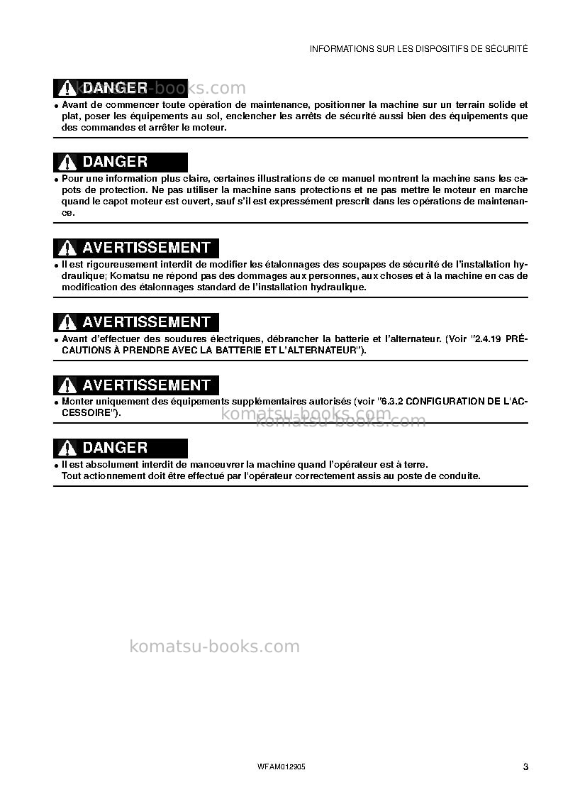 Komatsu pc80mr-3ita Manuel d'utilisation couverture Page 5