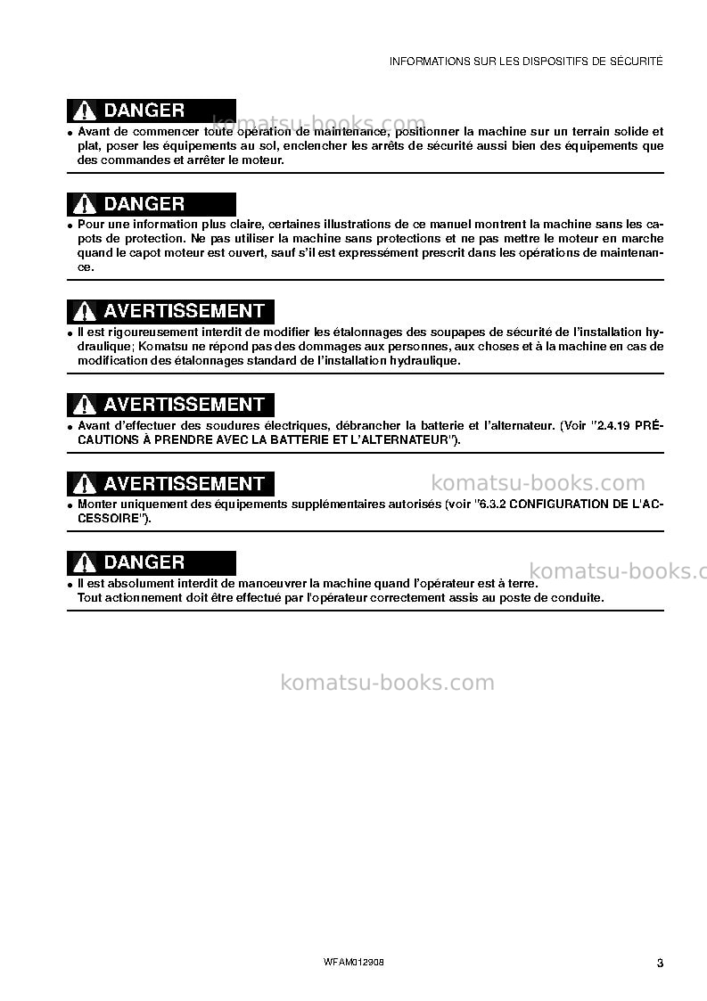 Komatsu pc80mr-3ita Manuel d'utilisation couverture Page 5