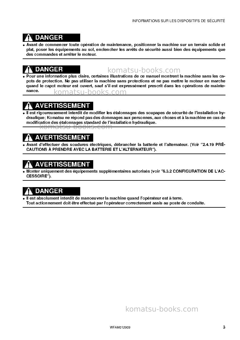 Komatsu pc80mr-3ita Manuel d'utilisation couverture Page 5