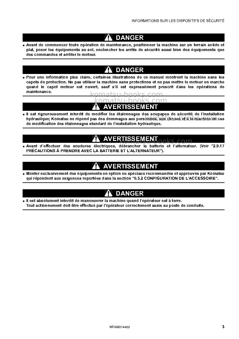 Komatsu pc55mr-3ita Manuel d'utilisation couverture Page 5