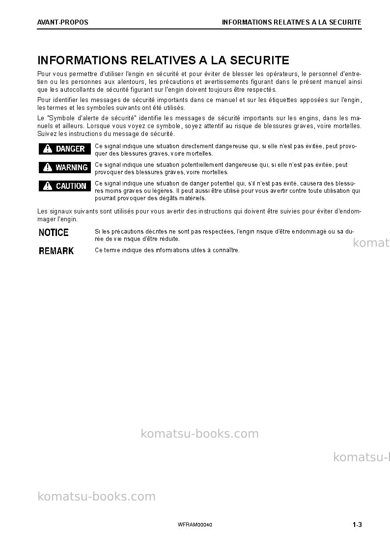 Komatsu pc88mr-10ita Manuel d'utilisation couverture Page 5 Komatsu pc88mr-10ita Manuel d'utilisation couverture Page 5