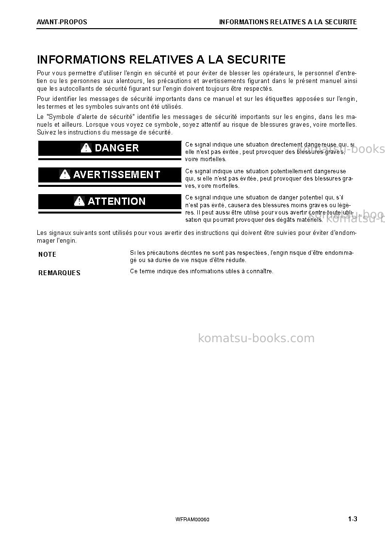 Komatsu pw98mr-10ita Manuel d'utilisation couverture Page 5