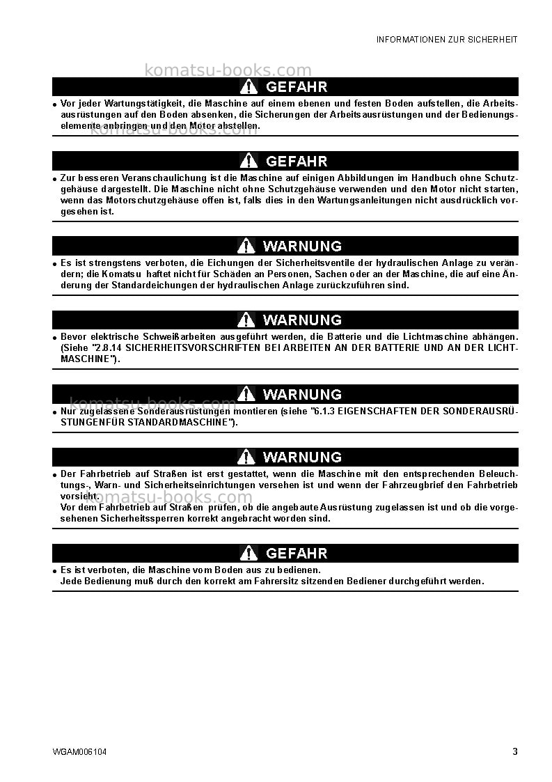 Komatsu ck20-1ita Betriebsanleitung Titelseite Seite 5 Komatsu ck20-1ita Betriebsanleitung Titelseite Seite 5