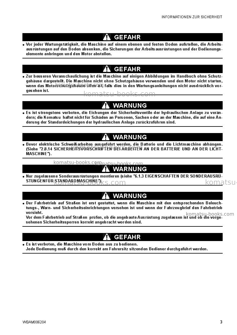 Komatsu ck30-1ita Betriebsanleitung Titelseite Seite 5 Komatsu ck30-1ita Betriebsanleitung Titelseite Seite 5