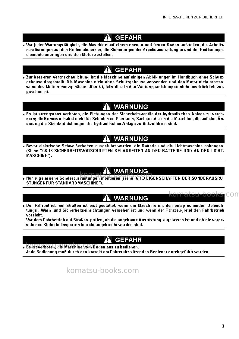 Komatsu ck25-1ita Betriebsanleitung Titelseite Seite 5 Komatsu ck25-1ita Betriebsanleitung Titelseite Seite 5