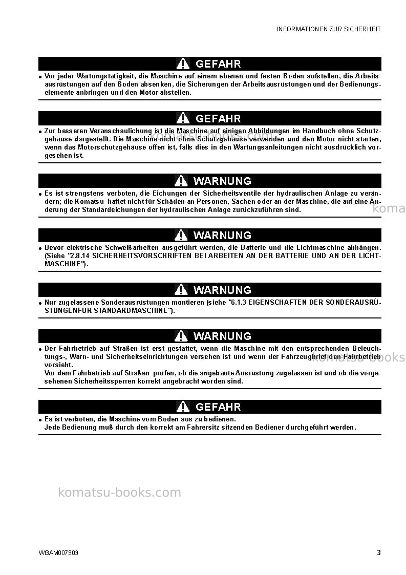 Komatsu ck25-1ita Betriebsanleitung Titelseite Seite 5 Komatsu ck25-1ita Betriebsanleitung Titelseite Seite 5