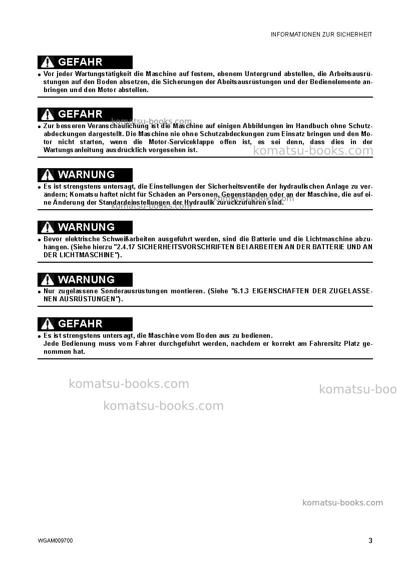 Komatsu pc80mr-3ita Betriebsanleitung Titelseite Seite 5 Komatsu pc80mr-3ita Betriebsanleitung Titelseite Seite 5