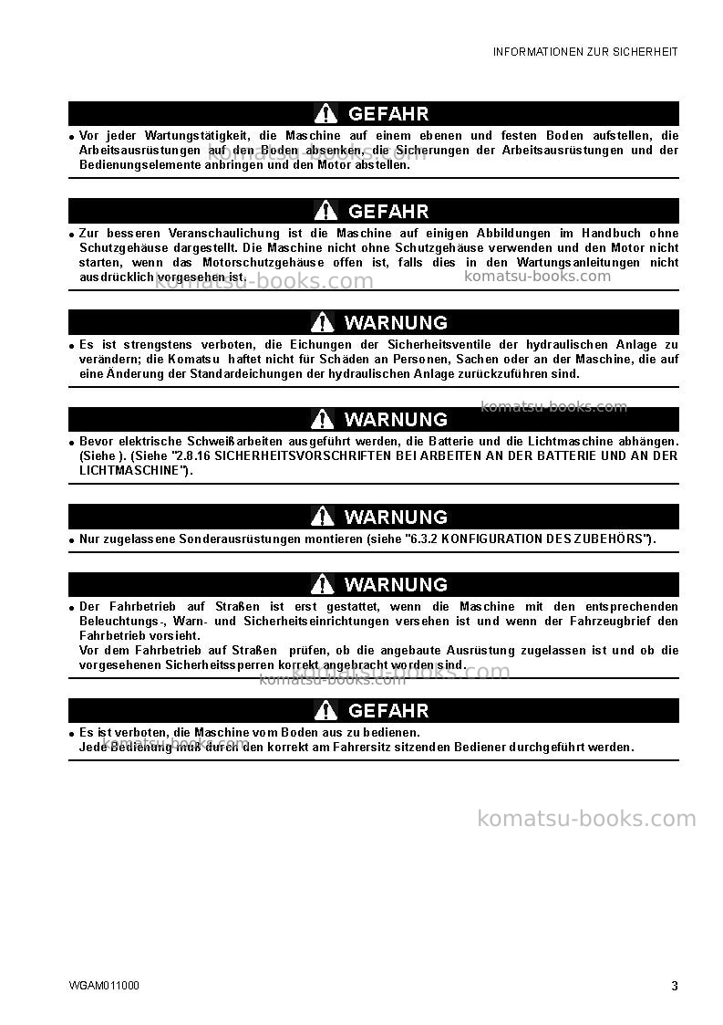 Komatsu ck20-1ita Betriebsanleitung Titelseite Seite 5 Komatsu ck20-1ita Betriebsanleitung Titelseite Seite 5