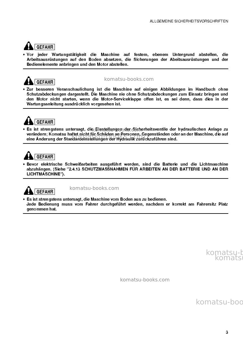 Komatsu pc09-1ita Betriebsanleitung Titelseite Seite 5 Komatsu pc09-1ita Betriebsanleitung Titelseite Seite 5