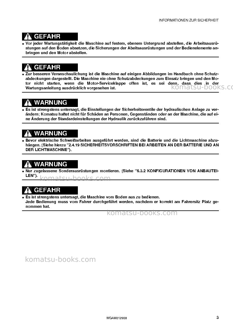 Komatsu pc80mr-3ita Betriebsanleitung Titelseite Seite 5 Komatsu pc80mr-3ita Betriebsanleitung Titelseite Seite 5
