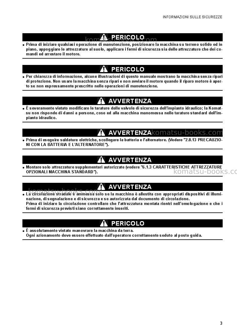 Komatsu ck25-1ita Manuale operativo copertina Pagina 5 Komatsu ck25-1ita Manuale operativo copertina Pagina 5