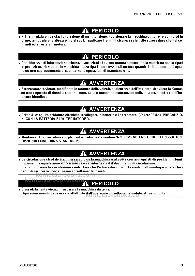 Komatsu ck25-1ita Manuale operativo copertina Pagina 5 Komatsu ck25-1ita Manuale operativo copertina Pagina 5