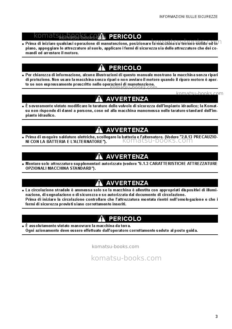 Komatsu ck35-1ita Manuale operativo copertina Pagina 5 Komatsu ck35-1ita Manuale operativo copertina Pagina 5