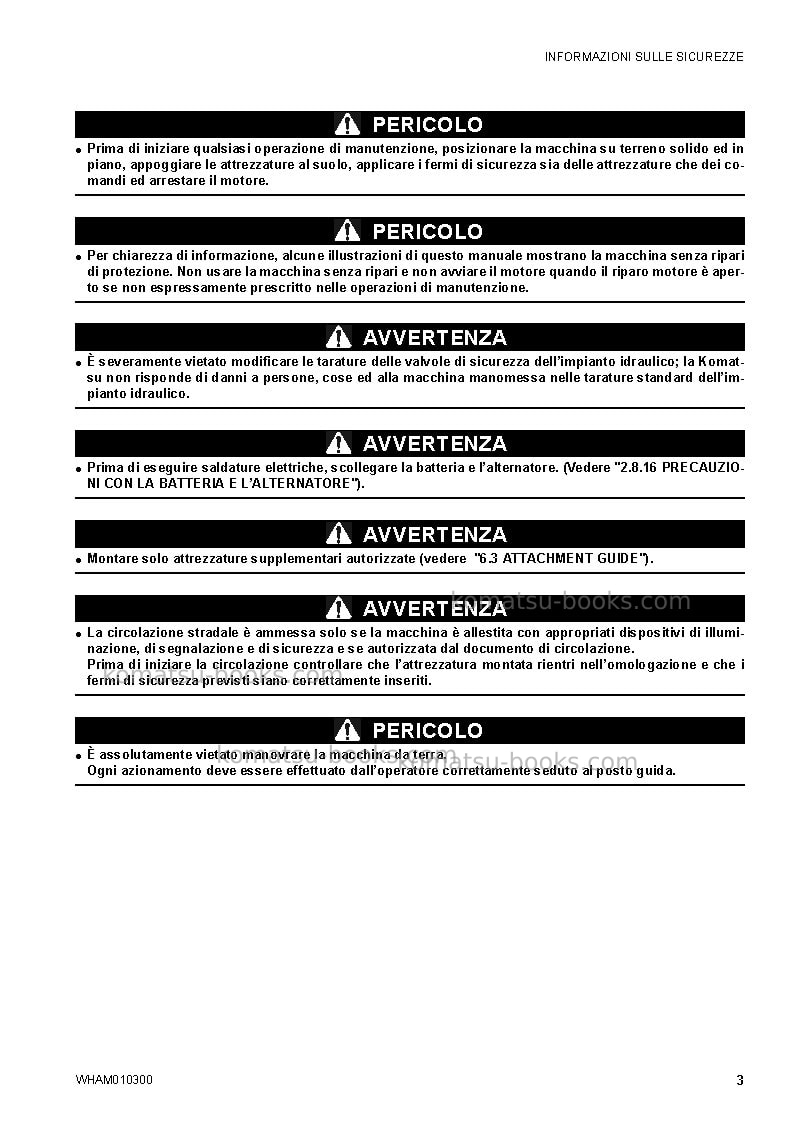 Komatsu sk714-5ita-/ Manuale operativo copertina Pagina 5 Komatsu sk714-5ita-/ Manuale operativo copertina Pagina 5