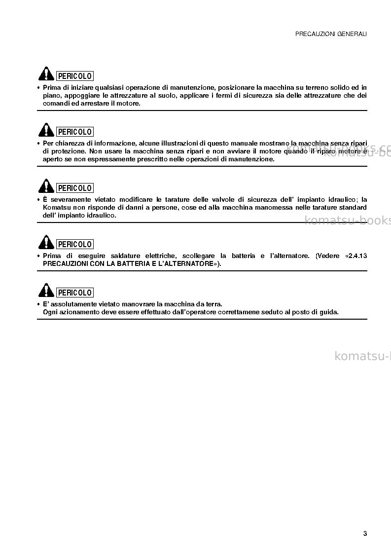 Komatsu pc09-1ita Manuale operativo copertina Pagina 5 Komatsu pc09-1ita Manuale operativo copertina Pagina 5