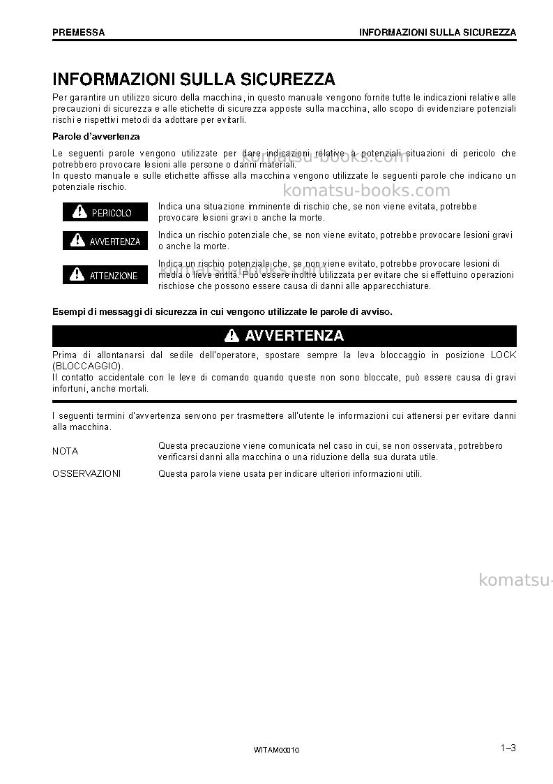 Komatsu pc138us-10ita Manuale operativo copertina Pagina 5