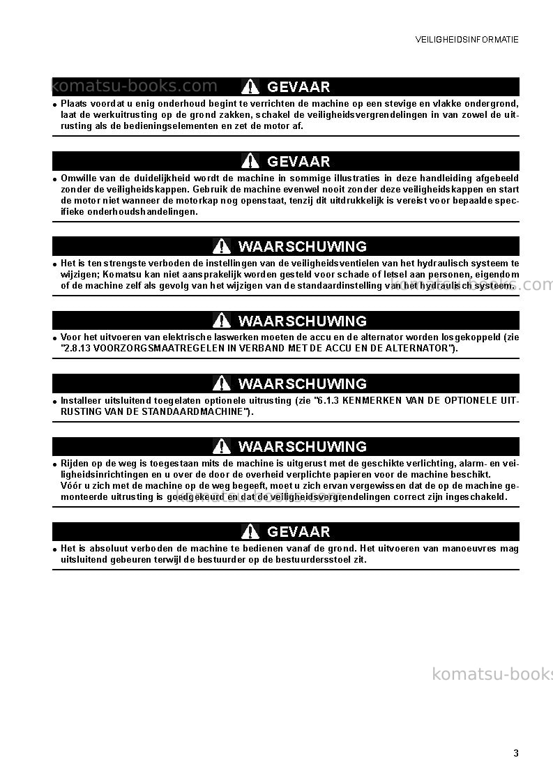 Komatsu sk1020-5ita Operation manual cover Page 5