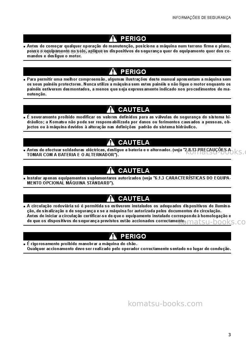Komatsu ck20-1ita Manual de operação capa Página 5 Komatsu ck20-1ita Manual de operação capa Página 5