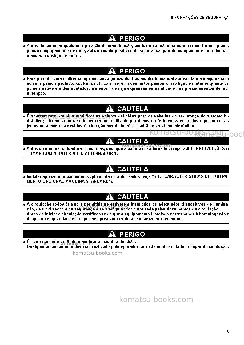 Komatsu ck25-1ita Manual de operação capa Página 5 Komatsu ck25-1ita Manual de operação capa Página 5