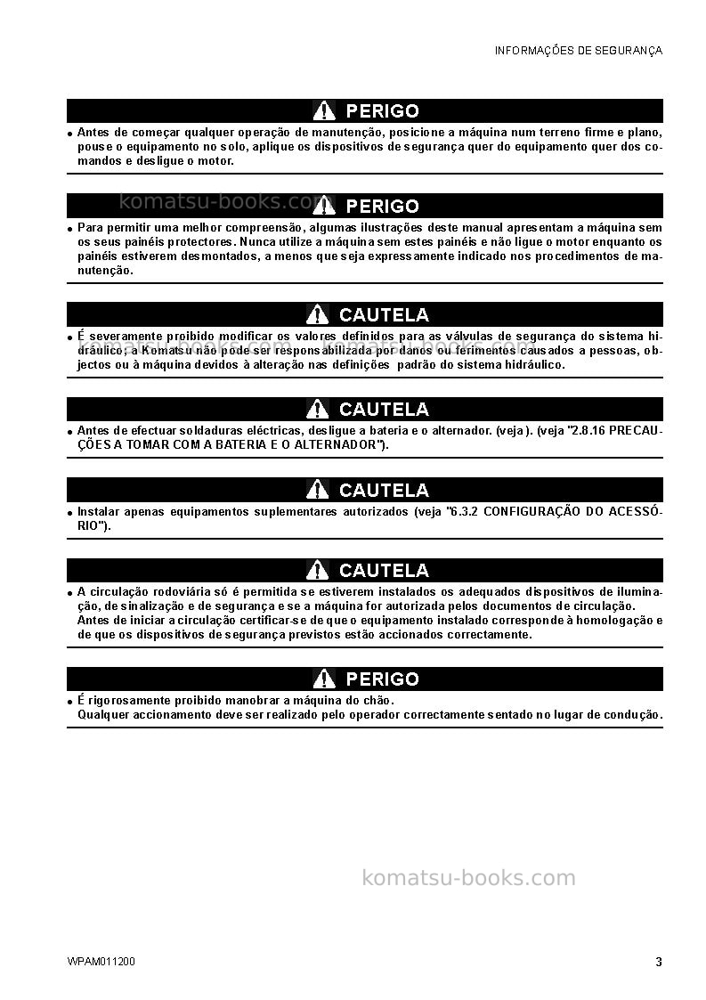 Komatsu ck30-1ita Manual de operação capa Página 5 Komatsu ck30-1ita Manual de operação capa Página 5