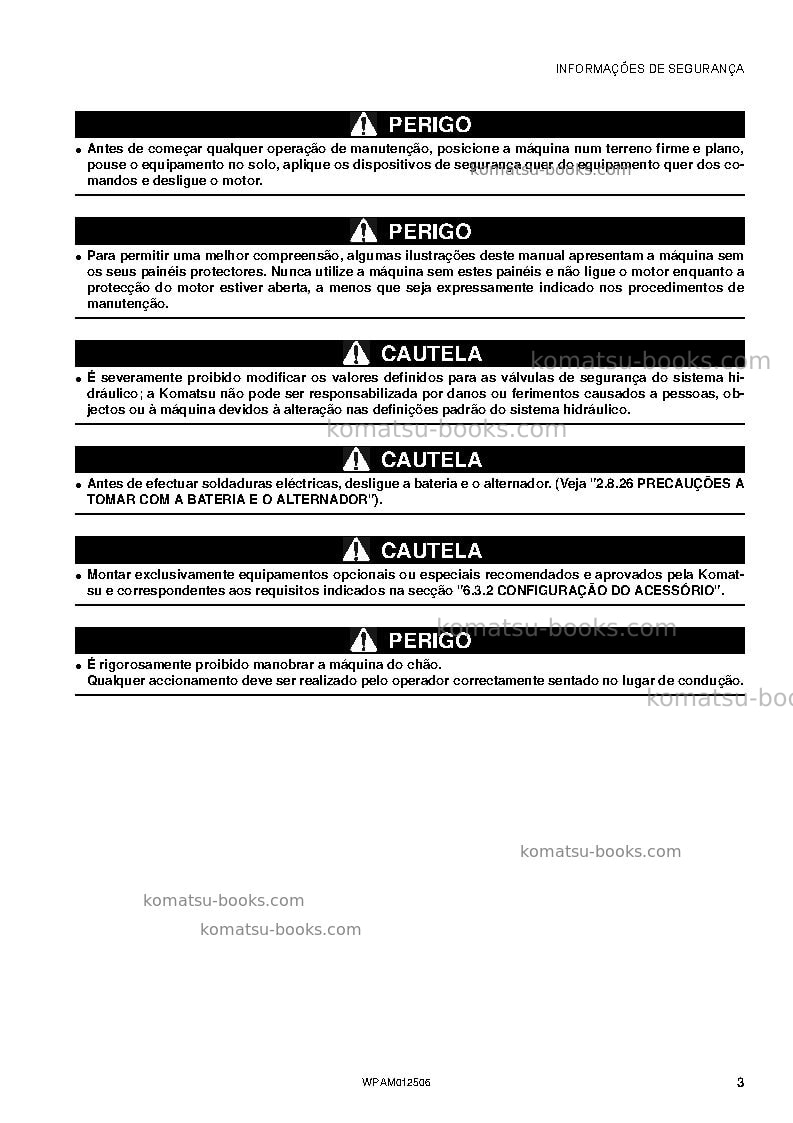 Komatsu pc26mr-3ita Manual de operação capa Página 5
