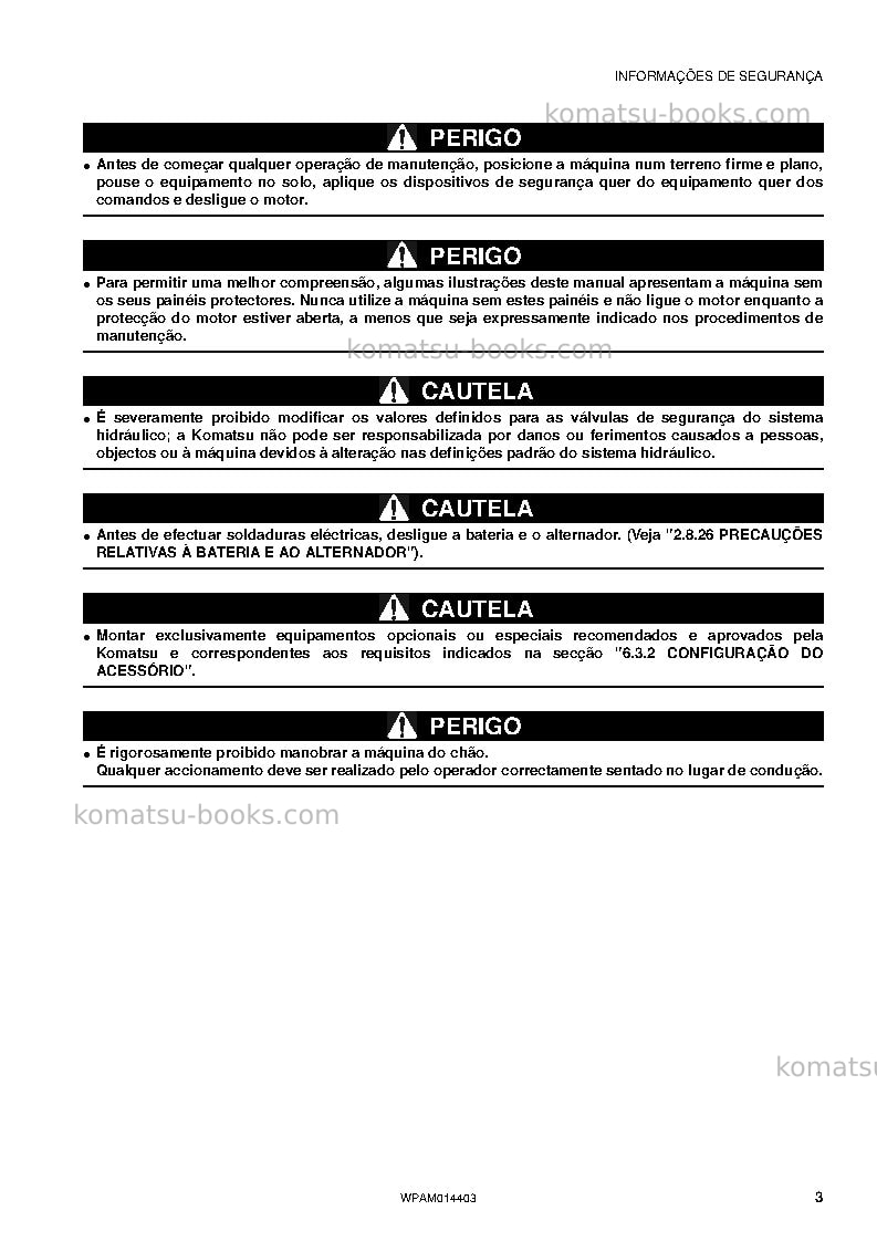 Komatsu pc55mr-3ita Manual de operação capa Página 5