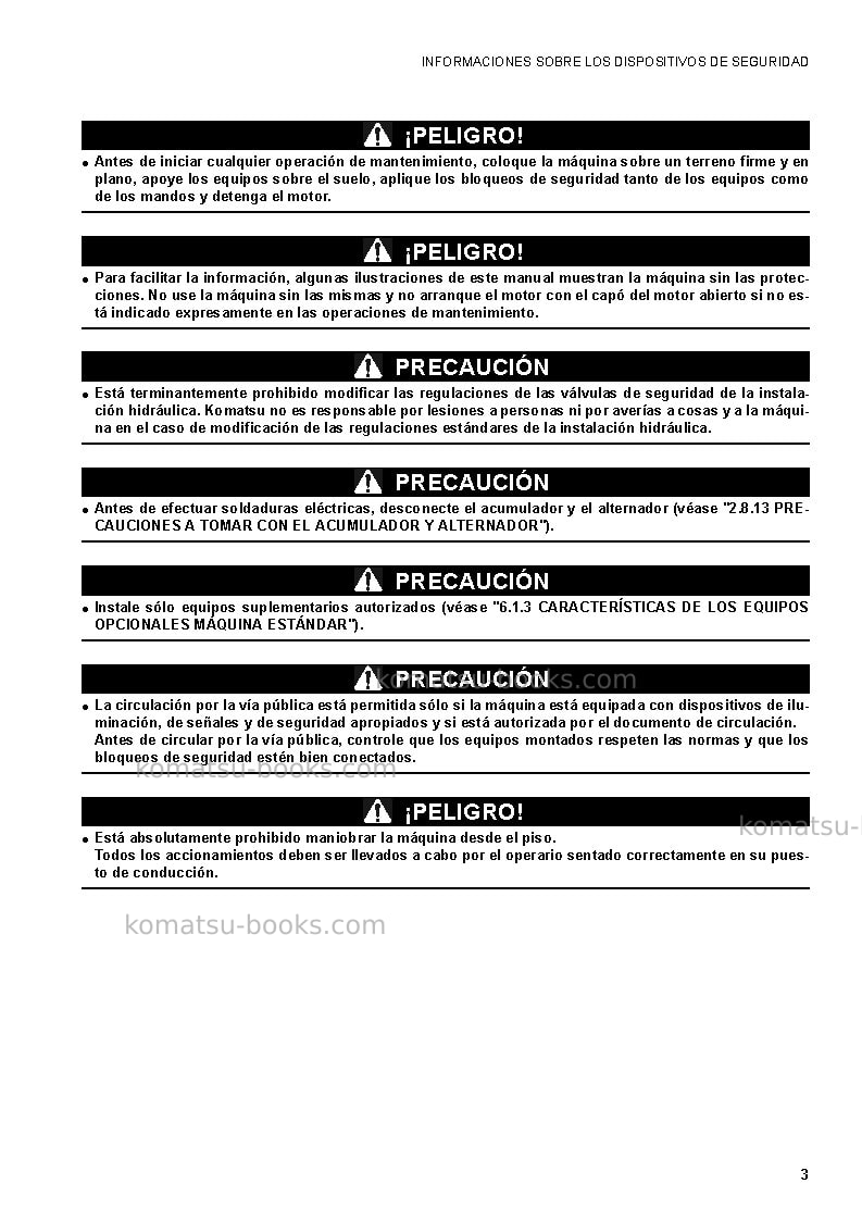 Komatsu sk1020-5ita Manual de operación cover Page 5 Komatsu sk1020-5ita Manual de operación cover Page 5