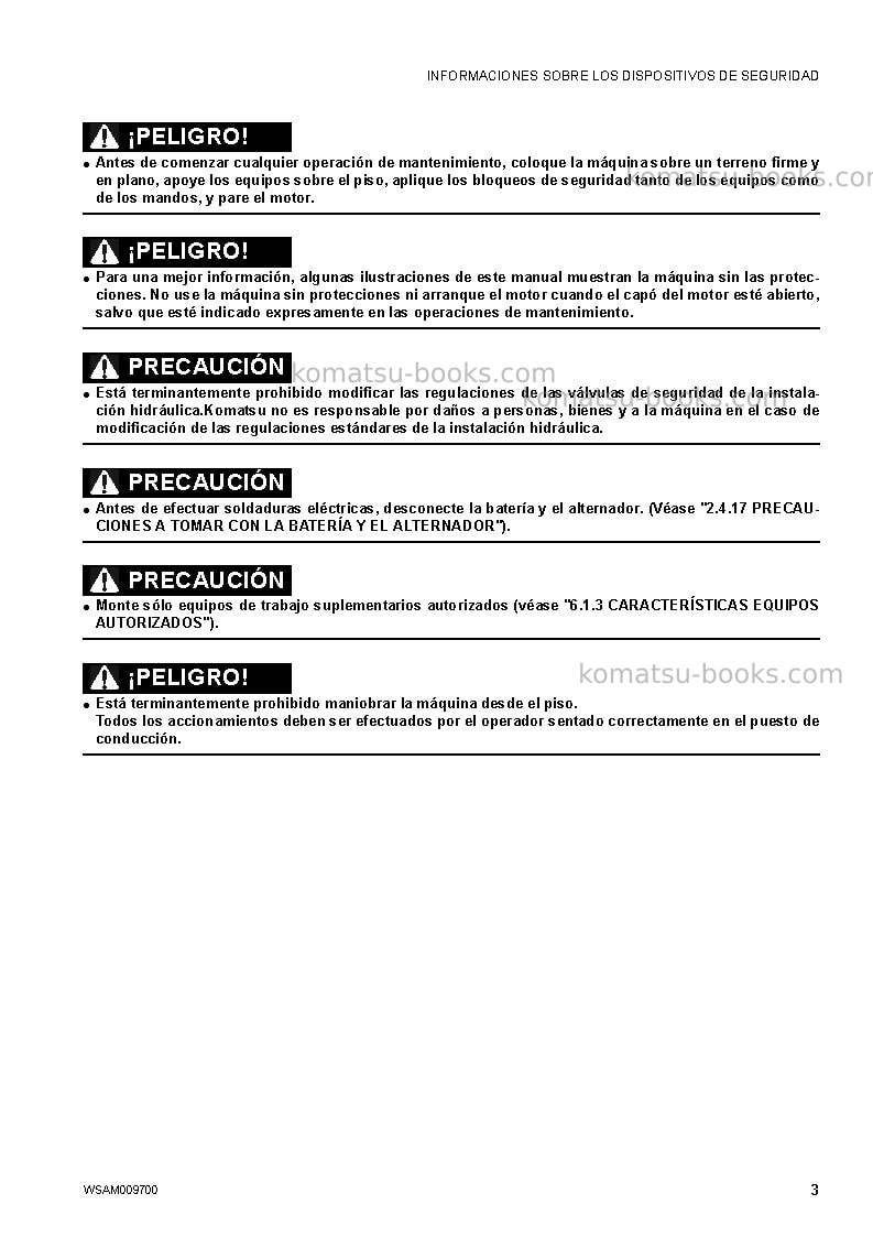 Komatsu pc80mr-3ita Manual de operación cover Page 5 Komatsu pc80mr-3ita Manual de operación cover Page 5
