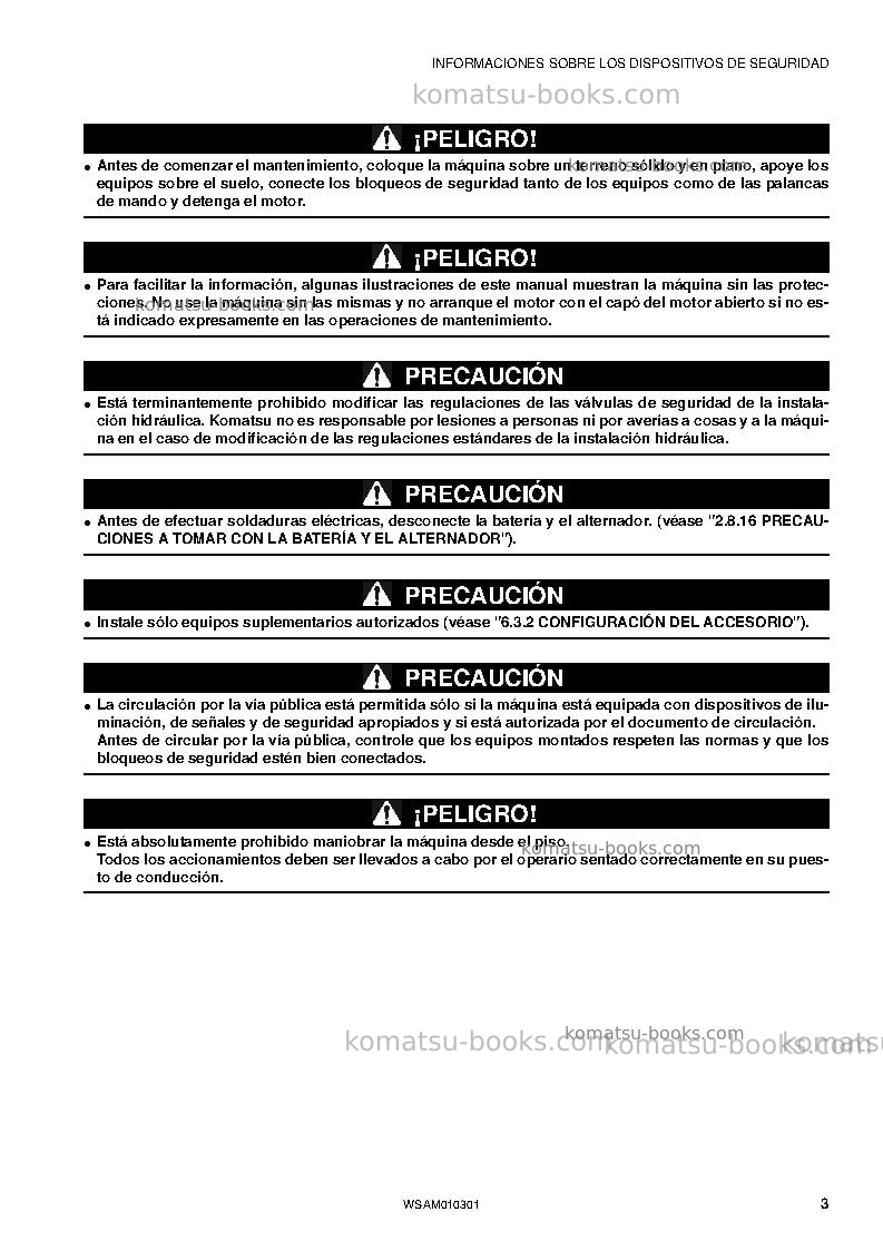Komatsu sk714-5ita-/ Manual de operación cover Page 5 Komatsu sk714-5ita-/ Manual de operación cover Page 5
