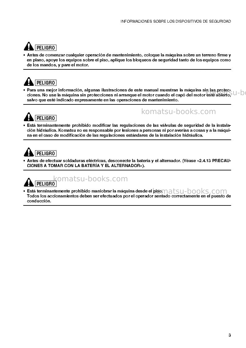 Komatsu pc09-1ita Manual de operación cover Page 5 Komatsu pc09-1ita Manual de operación cover Page 5