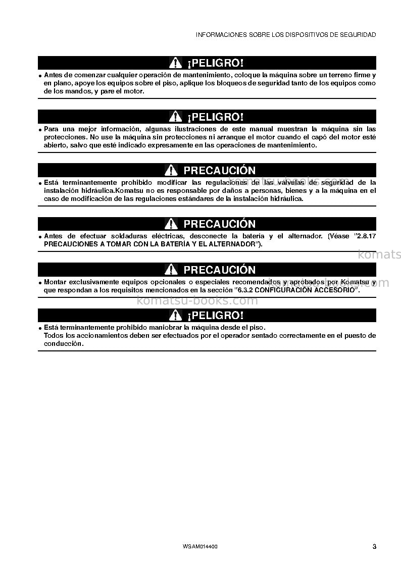 Komatsu pc55mr-3ita Manual de operación cover Page 5 Komatsu pc55mr-3ita Manual de operación cover Page 5