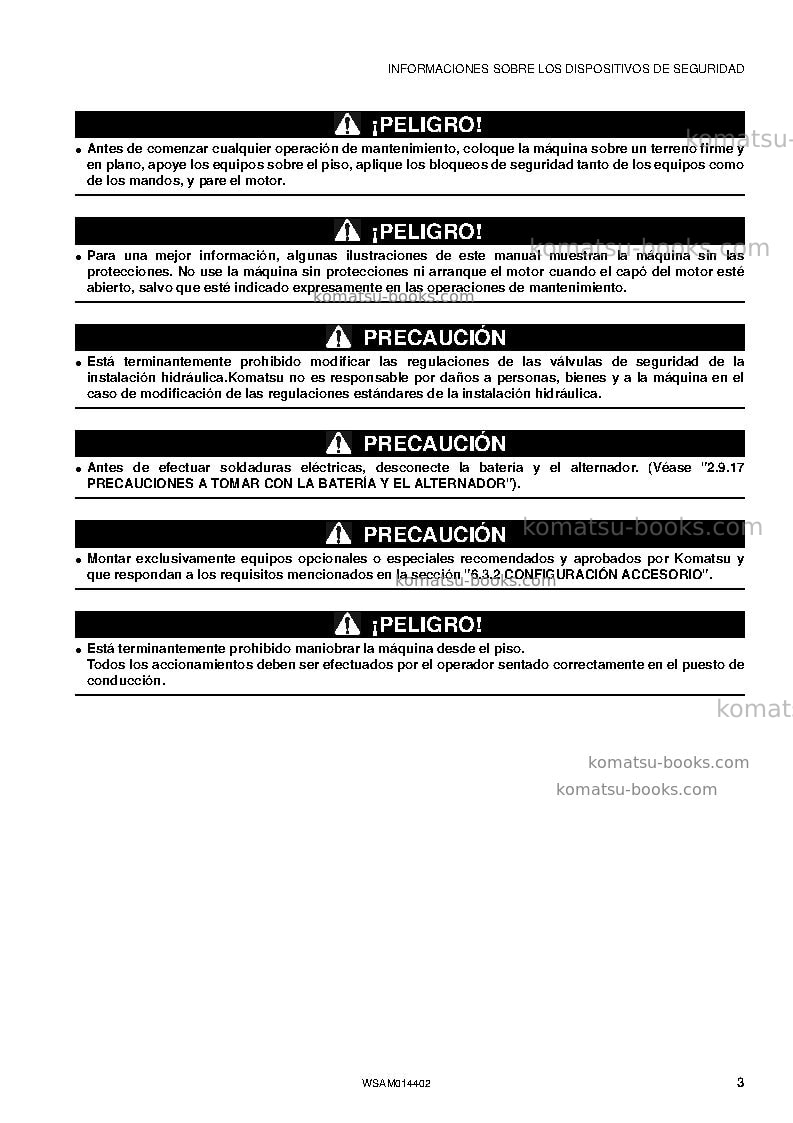 Komatsu pc55mr-3ita Manual de operación cover Page 5 Komatsu pc55mr-3ita Manual de operación cover Page 5