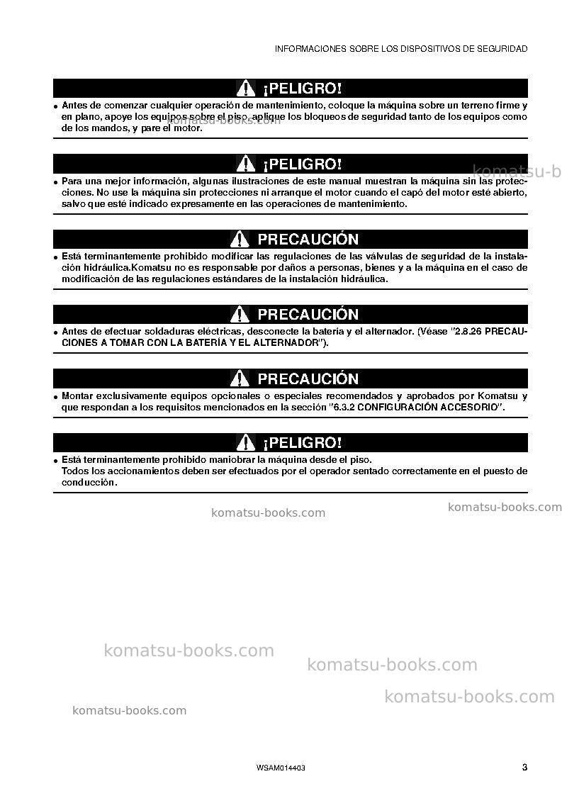 Komatsu pc55mr-3ita Manual de operación cover Page 5 Komatsu pc55mr-3ita Manual de operación cover Page 5
