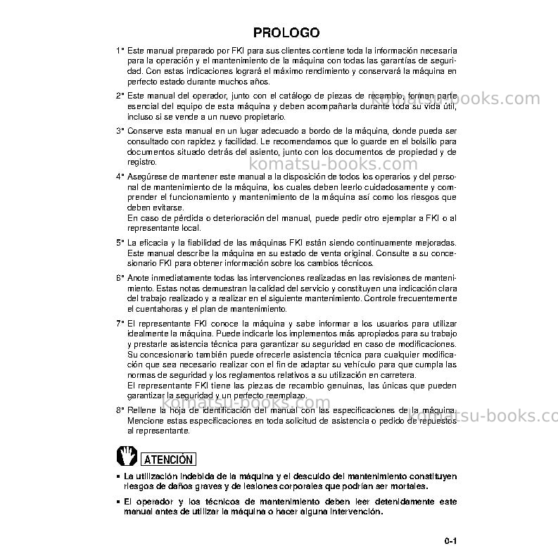 Komatsu pw95-1ita Manual de operación cover Page 5