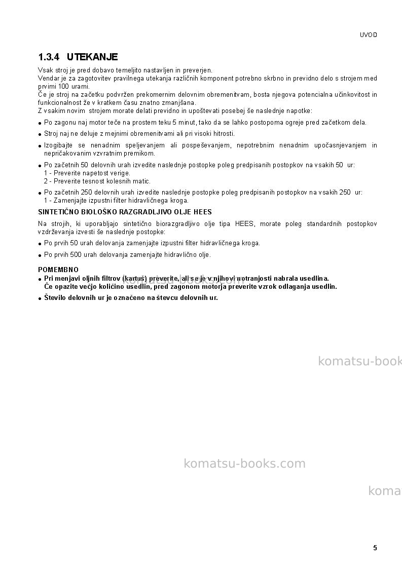 Komatsu sk1020-5ita-turbo Operation manual cover Page 5 Komatsu sk1020-5ita-turbo Operation manual cover Page 5