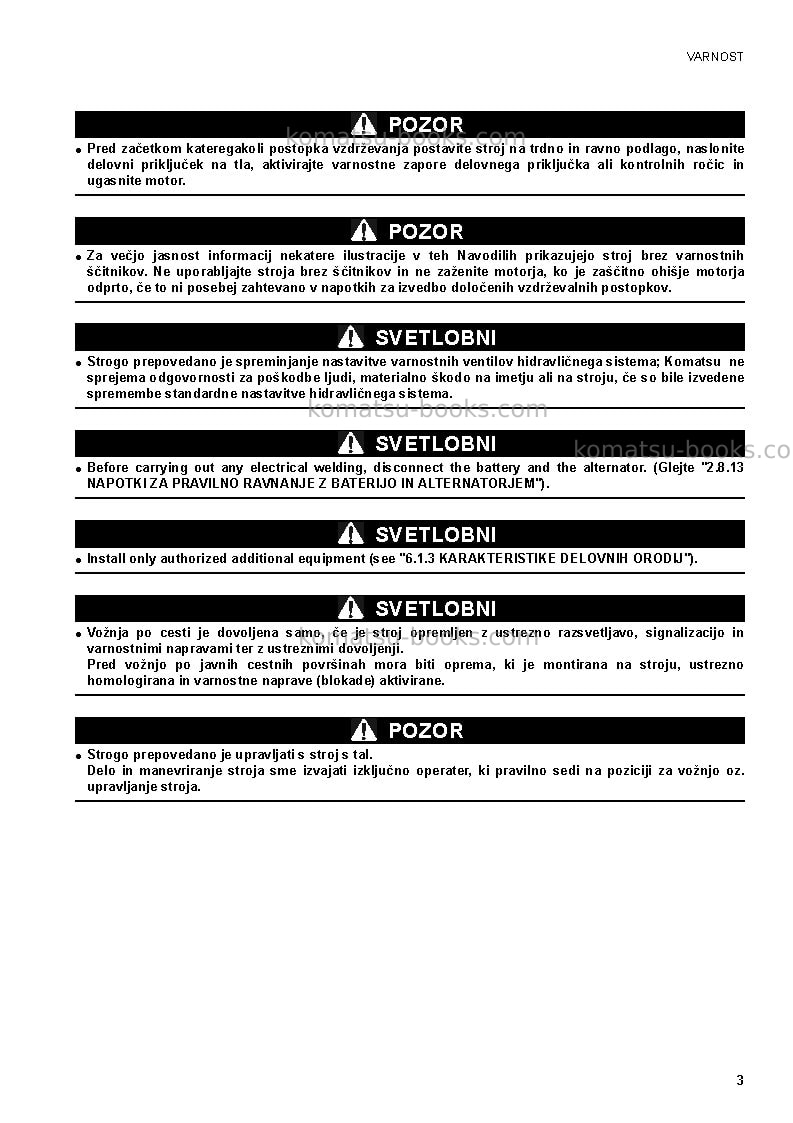 Komatsu ck20-1ita Operation manual cover Page 5 Komatsu ck20-1ita Operation manual cover Page 5