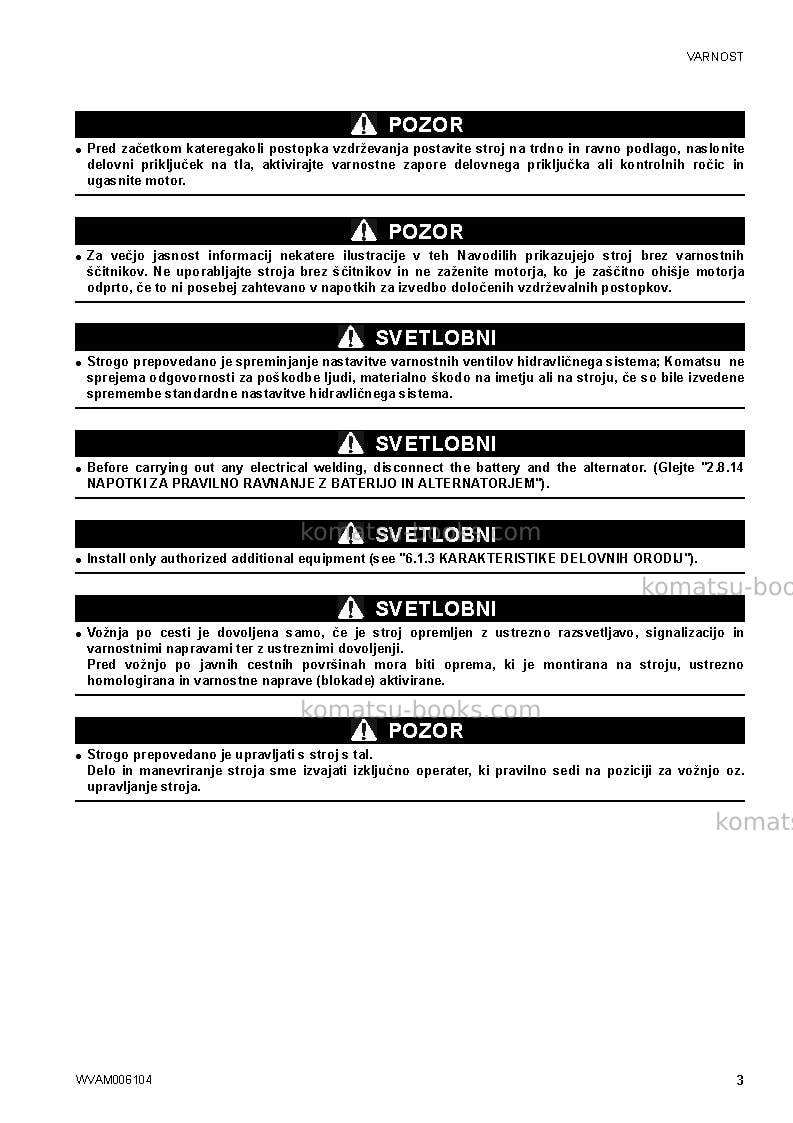 Komatsu ck20-1ita Operation manual cover Page 5 Komatsu ck20-1ita Operation manual cover Page 5