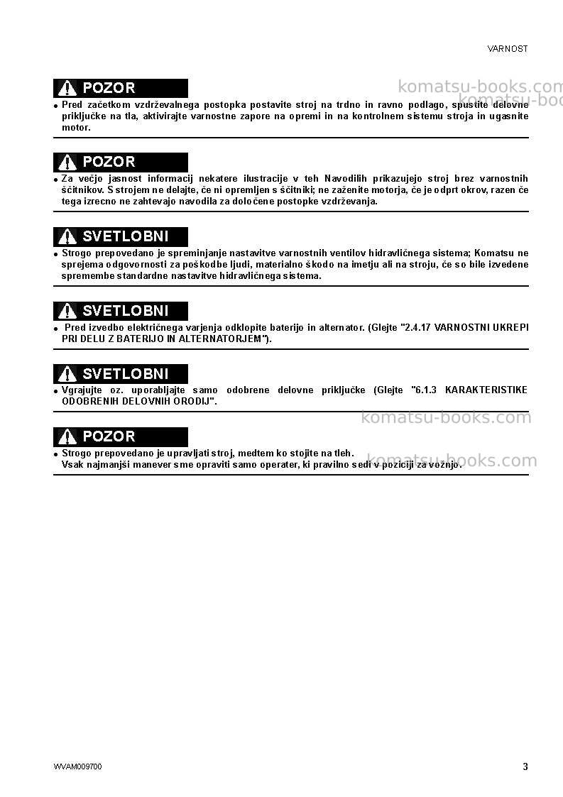 Komatsu pc80mr-3ita Operation manual cover Page 5 Komatsu pc80mr-3ita Operation manual cover Page 5