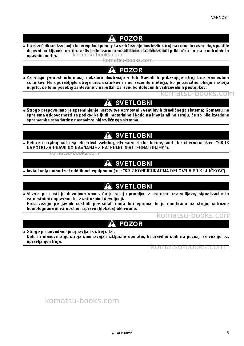 Komatsu sk510-5ita Operation manual cover Page 5