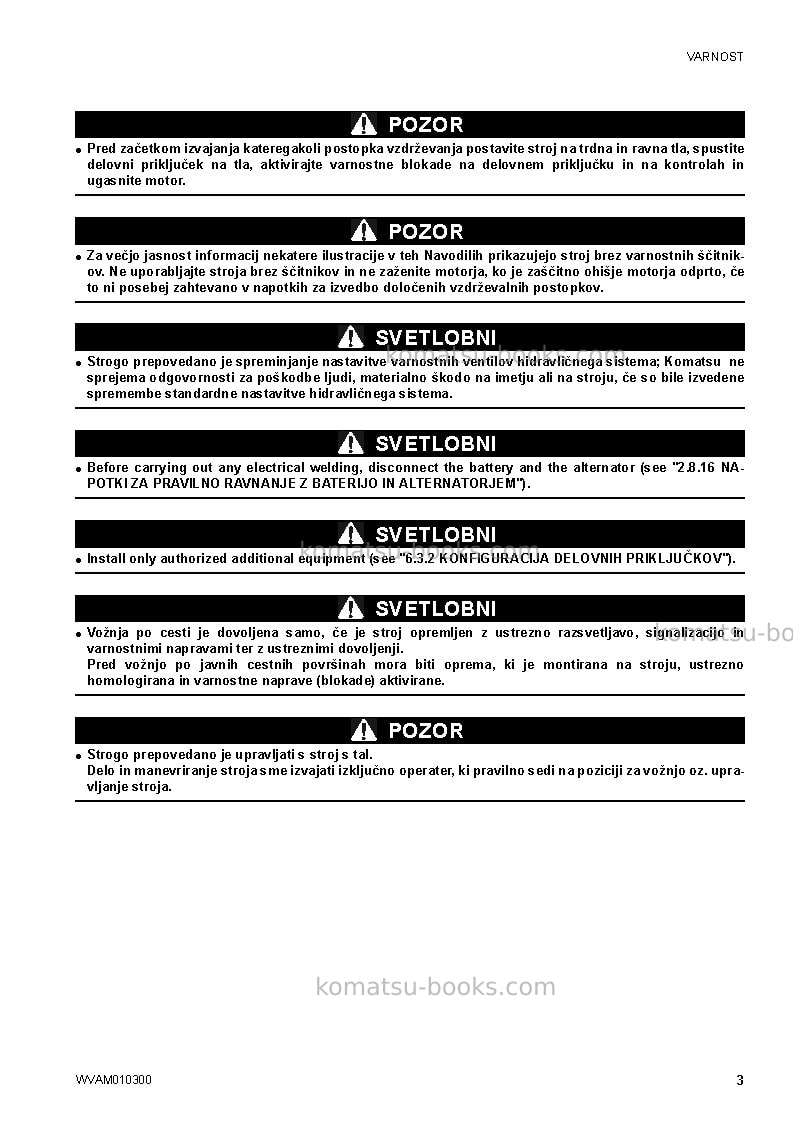 Komatsu sk714-5ita-/ Operation manual cover Page 5