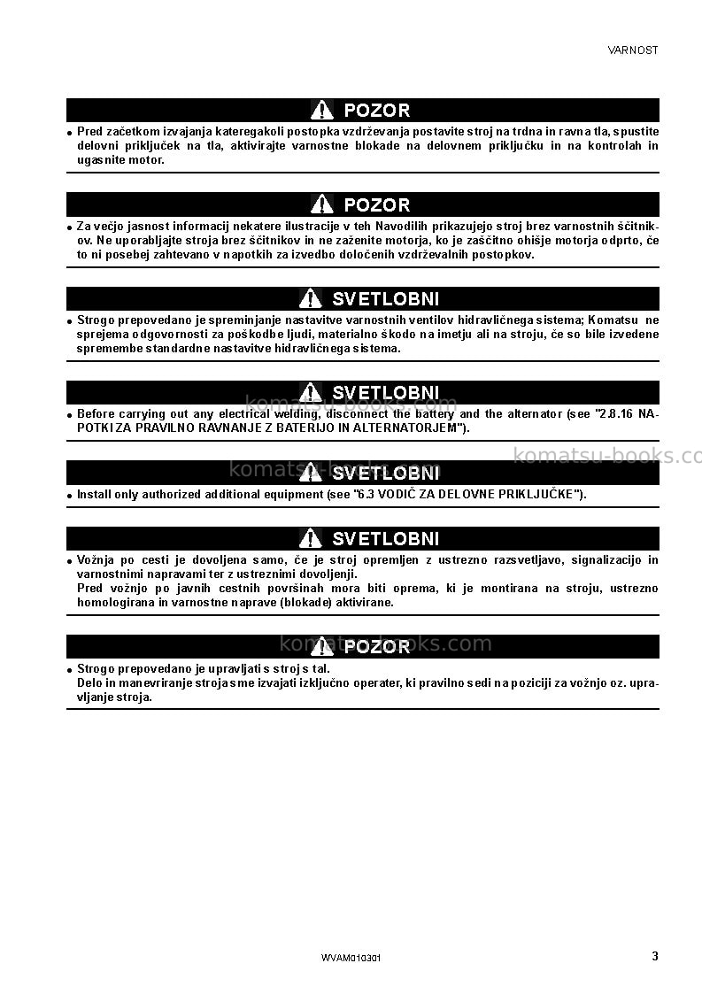 Komatsu sk714-5ita-/ Operation manual cover Page 5