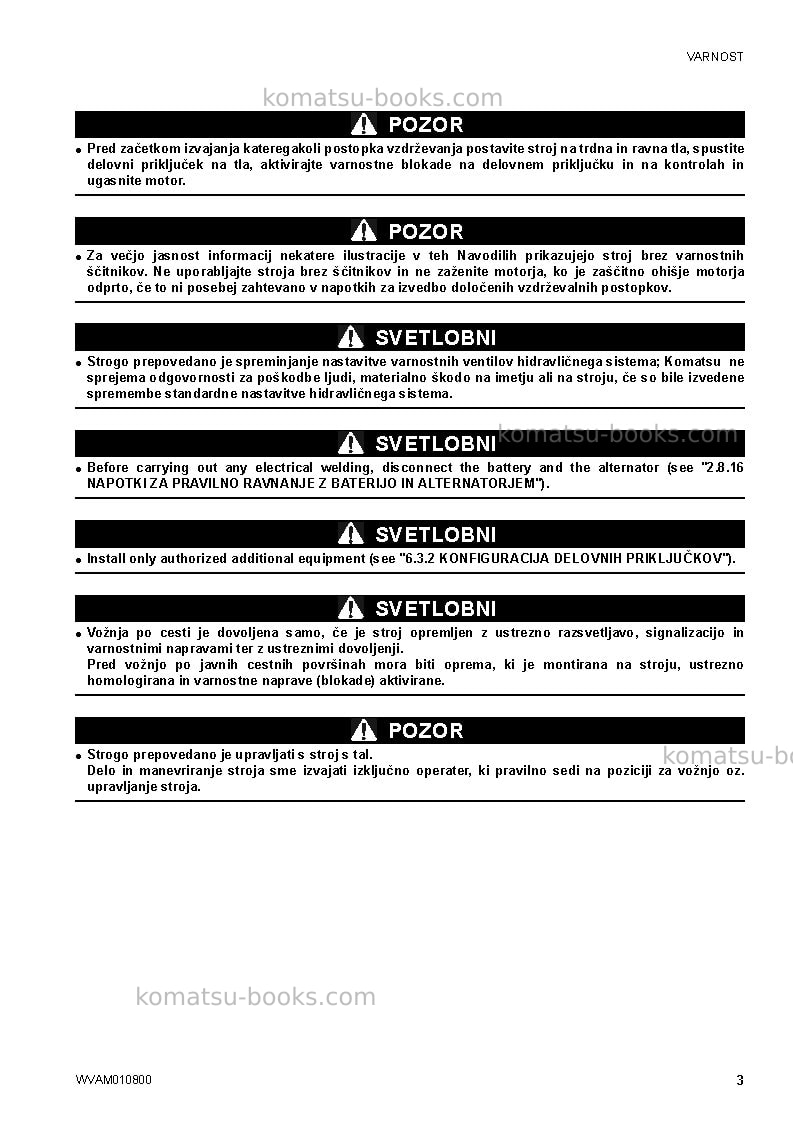 Komatsu sk1020-5ita-turbo Operation manual cover Page 5