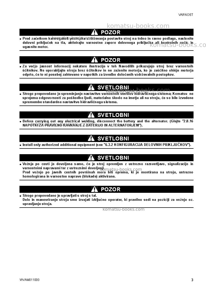 Komatsu ck20-1ita Operation manual cover Page 5 Komatsu ck20-1ita Operation manual cover Page 5