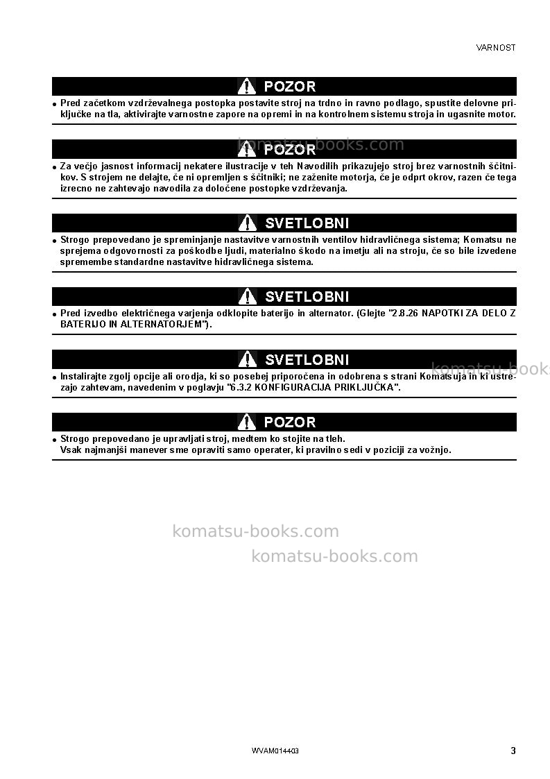 Komatsu pc55mr-3ita Operation manual cover Page 5 Komatsu pc55mr-3ita Operation manual cover Page 5
