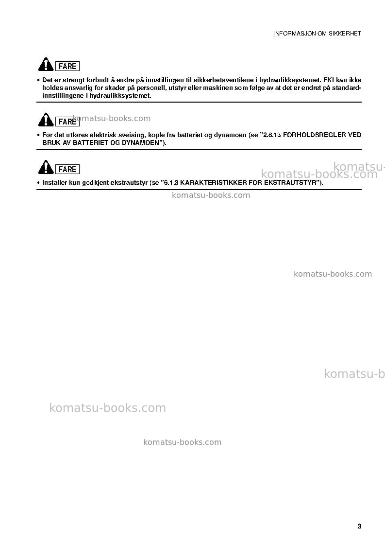 Komatsu pc95r-2ita Operation manual cover Page 5