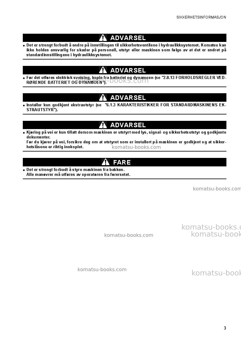 Komatsu sk510-5ita Operation manual cover Page 5