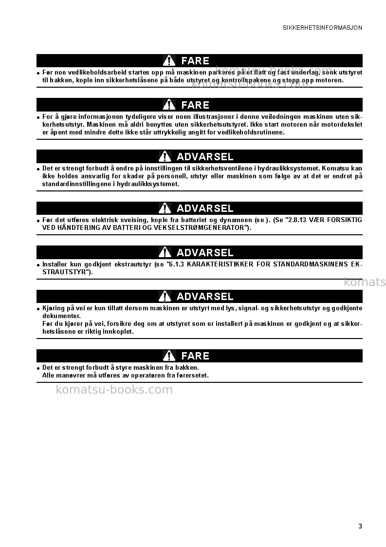 Komatsu ck20-1ita Operation manual cover Page 5 Komatsu ck20-1ita Operation manual cover Page 5