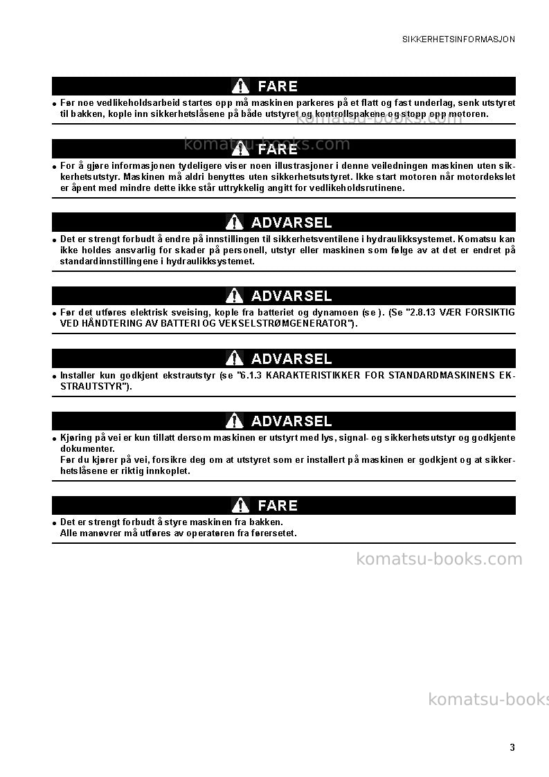 Komatsu ck30-1ita Operation manual cover Page 5 Komatsu ck30-1ita Operation manual cover Page 5
